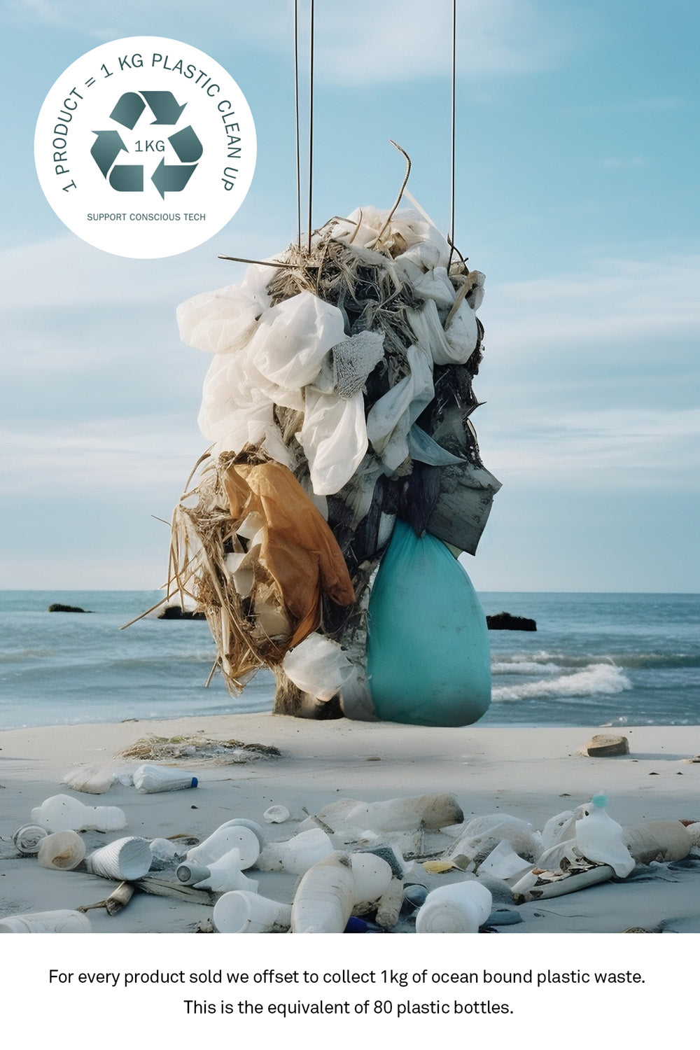 USB Sea Black · Type C · 100W · 2 meter · Made of recycled fishing nets-3